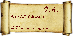 Vankó Adrienn névjegykártya
